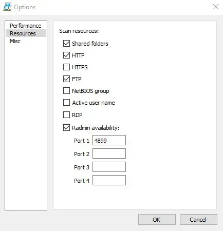 Advanced IP Scanner Descubrir puertos