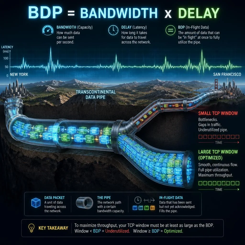 BDP y TCP Window Sizing: Guía Completa del Producto Ancho de Banda-Retardo