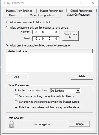 Input Director configuracion de Slave