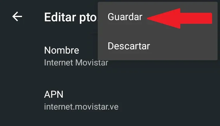 Configure APN for Movistar on Android