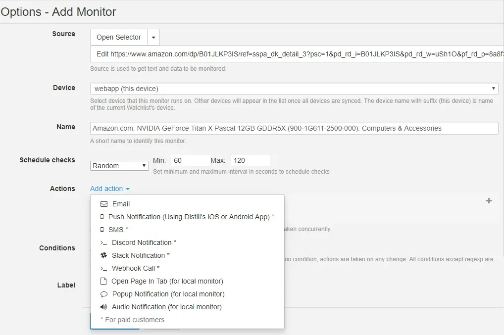 Distill.io como configurarlo