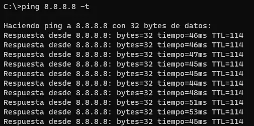 ping infinito