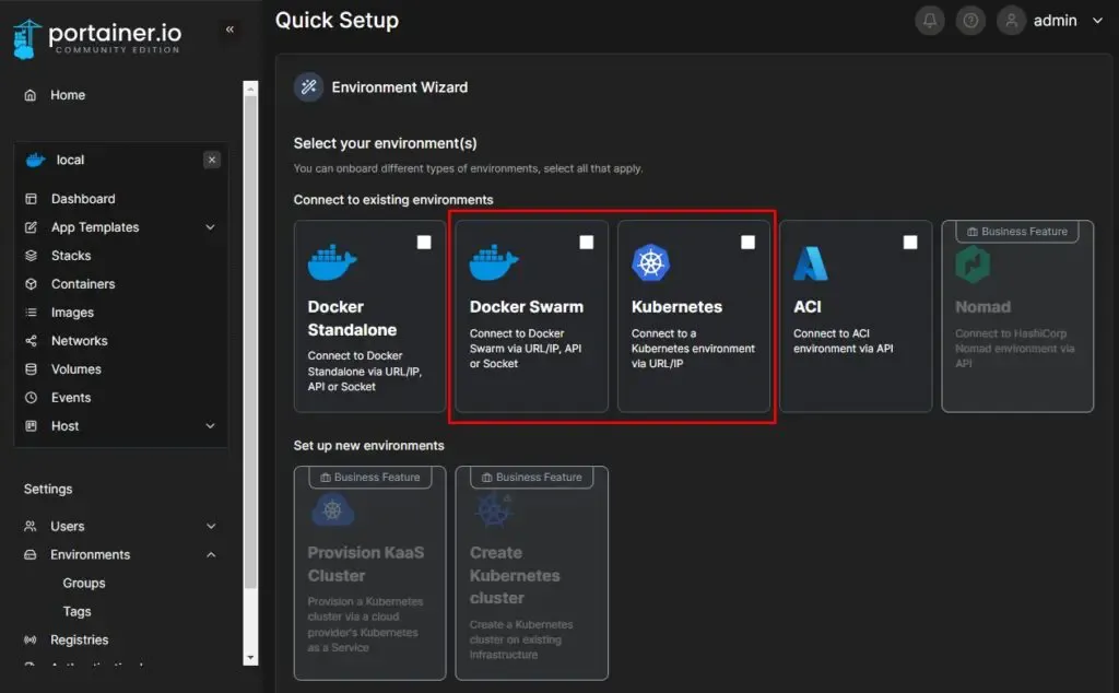 Docker Swarm y Kubernetes con Portainer