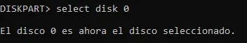 selecting disks with diskpart