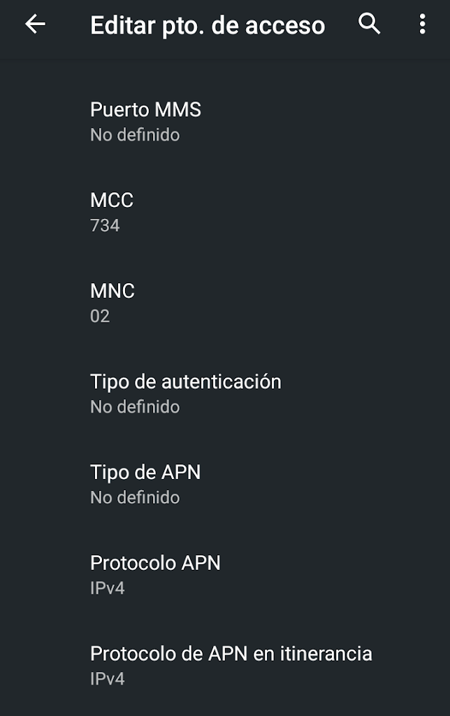 Configurar APN Digitel