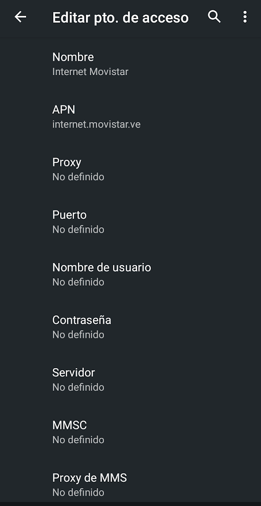 Configurar APN para movistar