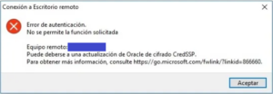 error del oráculo de cifrado CredSSP