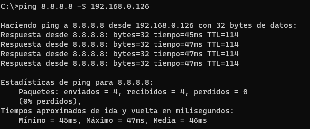 comando ping desde una interfaz especifica