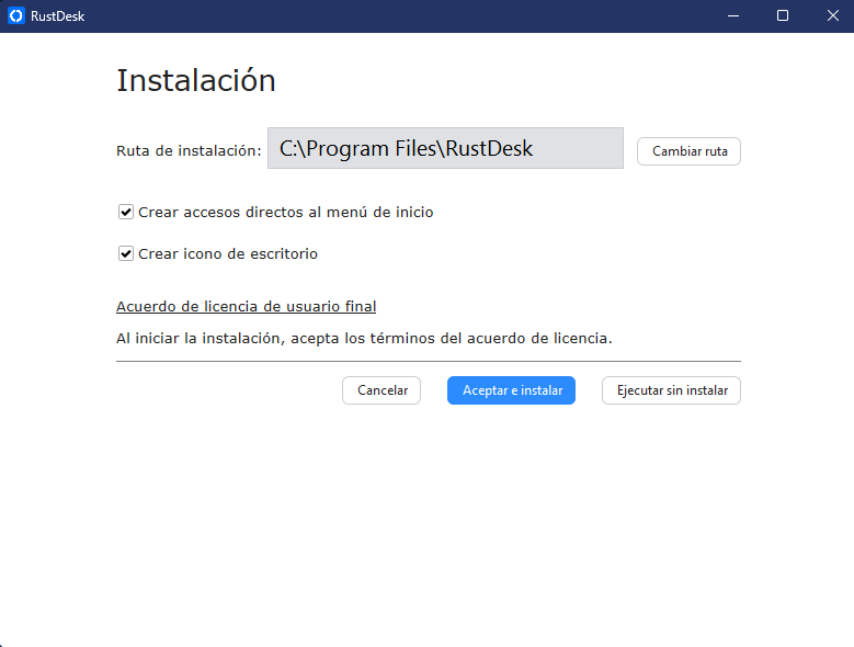 RustDesk instalacion