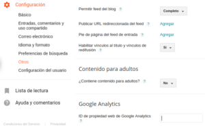 Google Analytics en Blogger